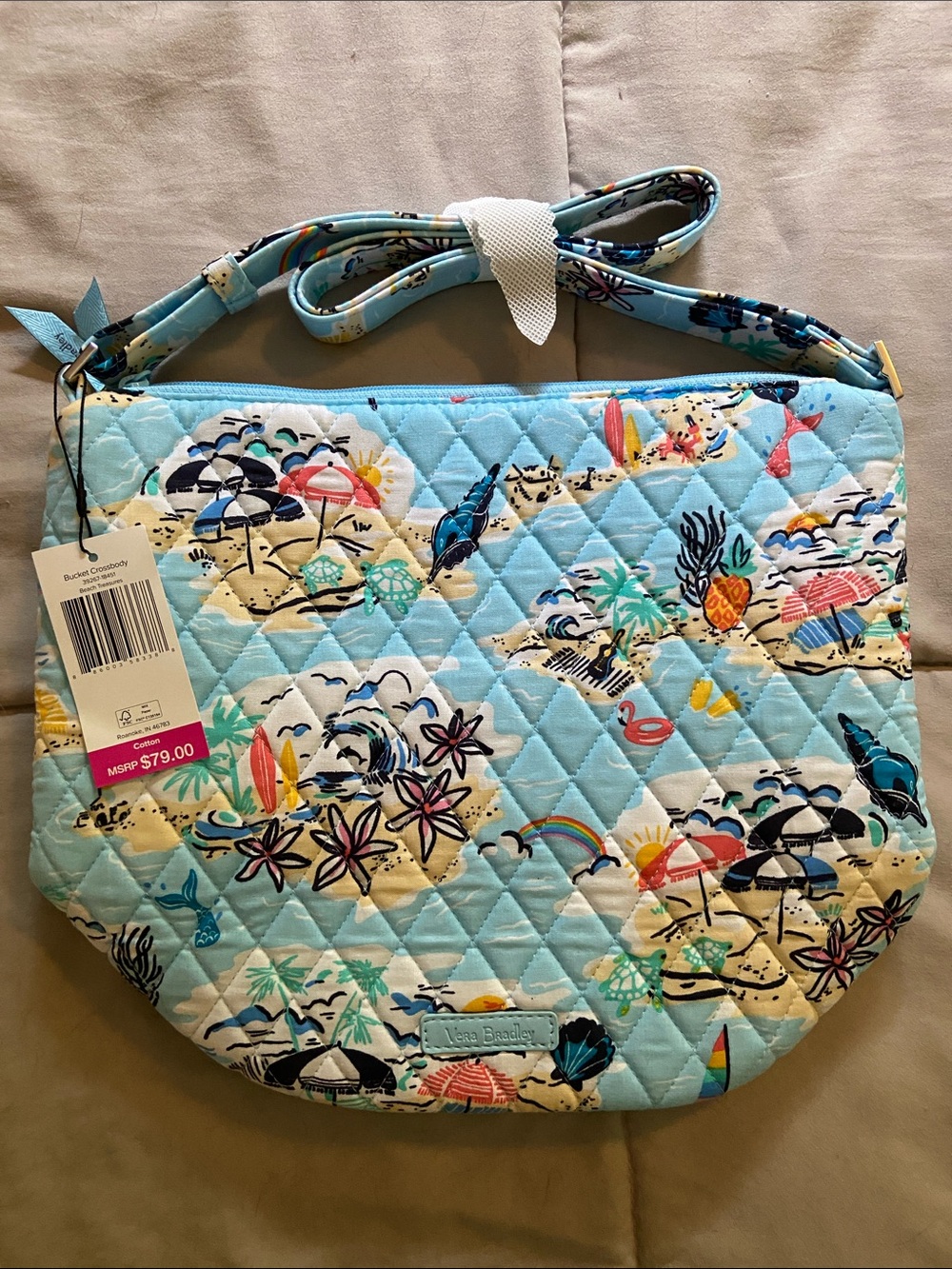 Vera Bradley Bucket Crossbody Bag Beach Treasures